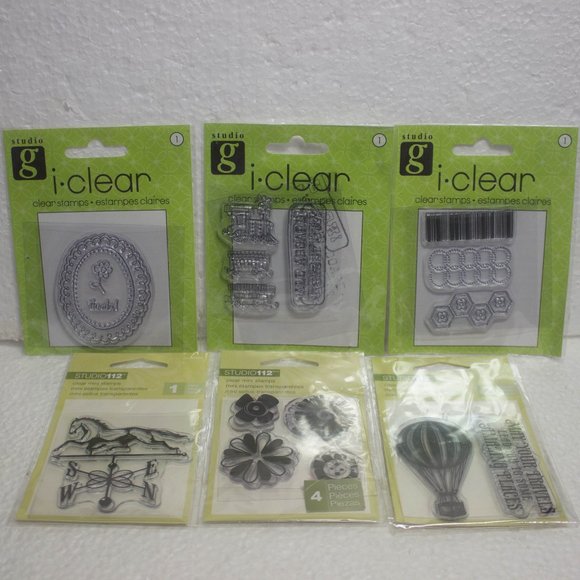 Set of 6 Packs of Clear Mini Stamps by Studio G and Studio 112 - Picture 1 of 7